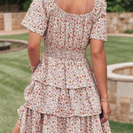 Four Flaire 2025 Women’s Summer Short Dress – Floral Bohemian Square Neck