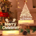 Four Flaire Christmas Night Lamp – 3D Acrylic LED Decorative Light Gift