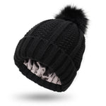 Four Flaire Ladies Golf Beanie – Satin Lined Winter Pom Pom Hat