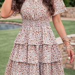 Four Flaire 2025 Women’s Summer Short Dress – Floral Bohemian Square Neck